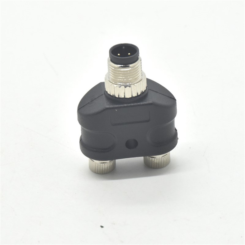 执行器传感器Y型分配器防水连接器M12-4P公头转M8-3芯母头转接头