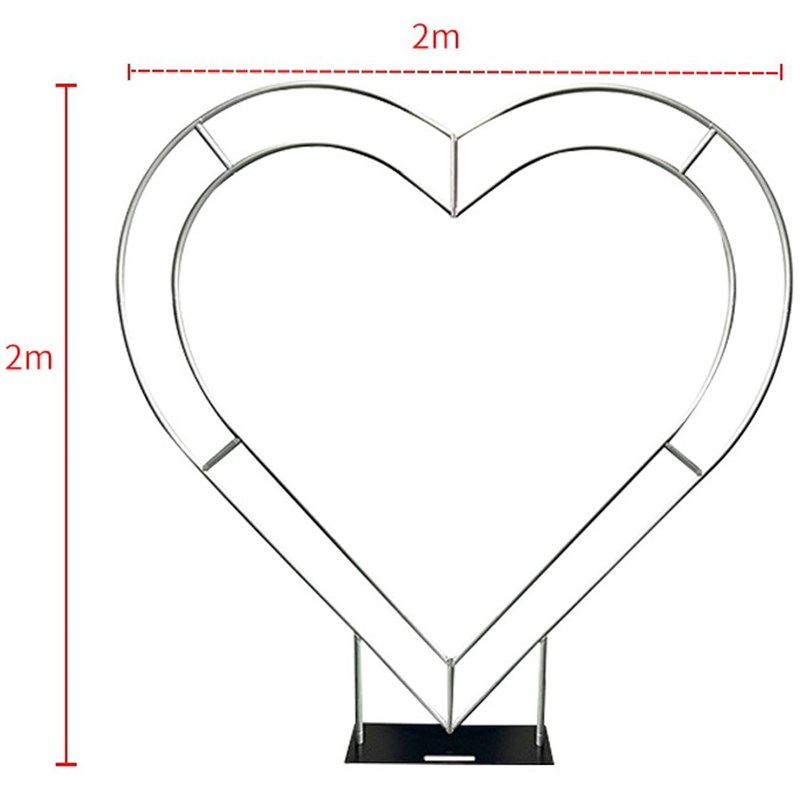 2米红色心型花 婚礼舞台背景布置花艺心型架子拱门装饰假花
