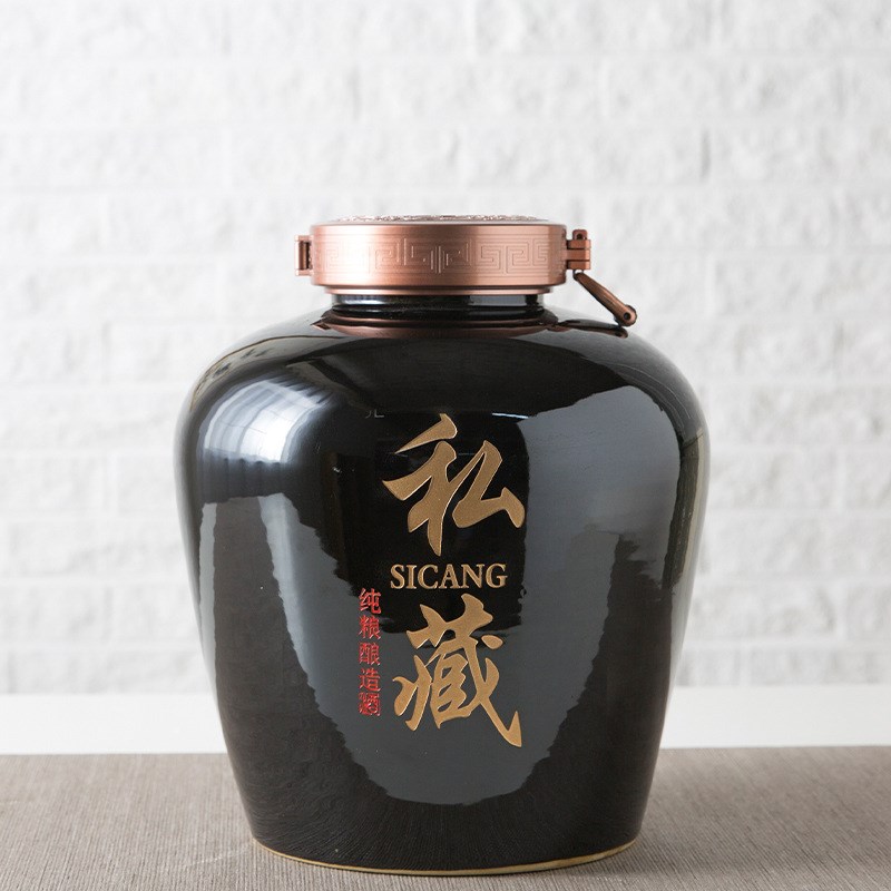 酒坛子陶瓷20斤50斤100斤200斤酒壶古风散酒容器酒缸家用密封窖藏