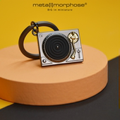 比利时黑胶唱片机合金钥匙扣挂件 音乐系列metalmorphose