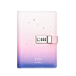 CAGIE/卡杰12星座少女心手账本q密码日记本带锁韩国小清新手帐大