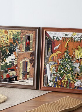 实木拼图框10g00片507075相框挂墙500装裱大画框300框架定制4K8开