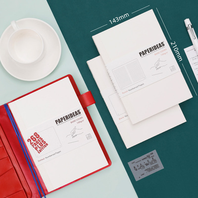 A5定页手帐g内芯空白方格笔记本子内页文库本点阵手账本芯hobo内