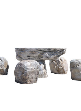 仿真石头摆件玻璃钢假石桌椅雕塑A户外别墅草坪小区假山井盖石装