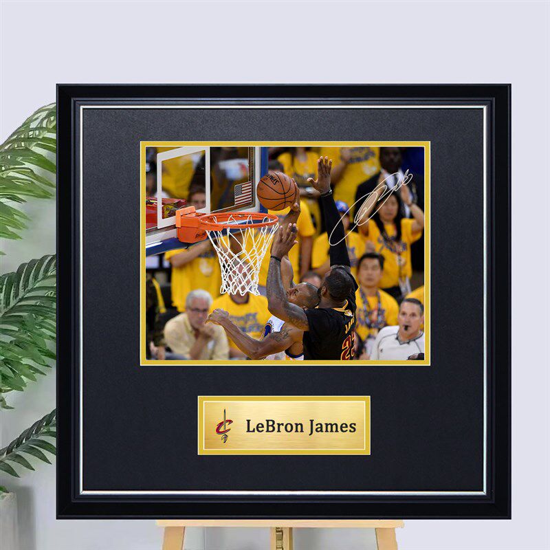 C罗梅西库里科比复刻o签名照片相片装裱相框裱框装饰画NBA海报收