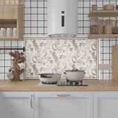 厨房防油贴纸防水自粘墙纸防潮灶台D贴法式 燕子台面防油烟贴纸加