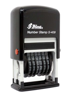 新力牌S-409回墨印章r翻斗印 自带印台6位可调0-9数字印章小号包