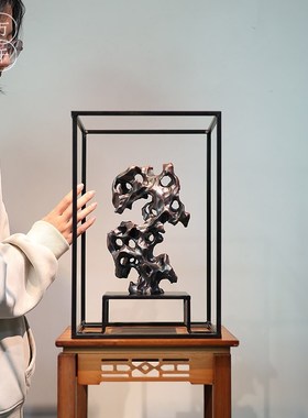 新中式陶瓷手工太湖石摆件家居客厅玄关茶室茶桌V酒柜书柜装饰品