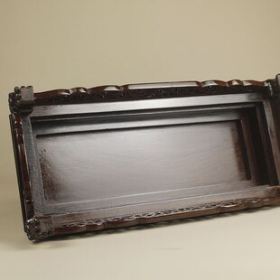 实木刀架底座宝刀支撑p架宝剑木托牛角架东阳木雕剑架红木黑色木