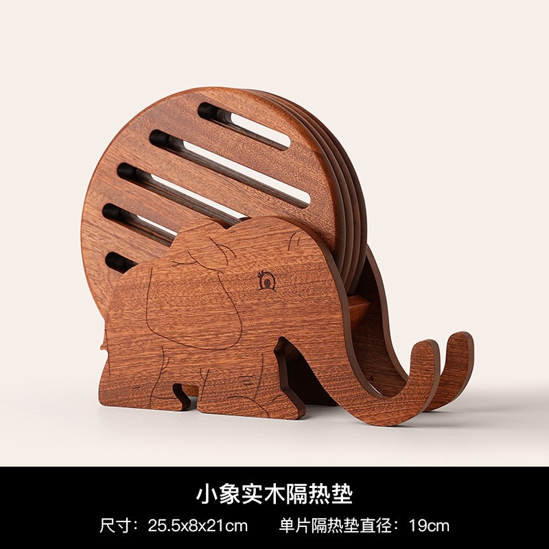 创意木质加厚防烫隔热垫餐厅厨房餐桌防滑碗碟杯垫装饰品摆件