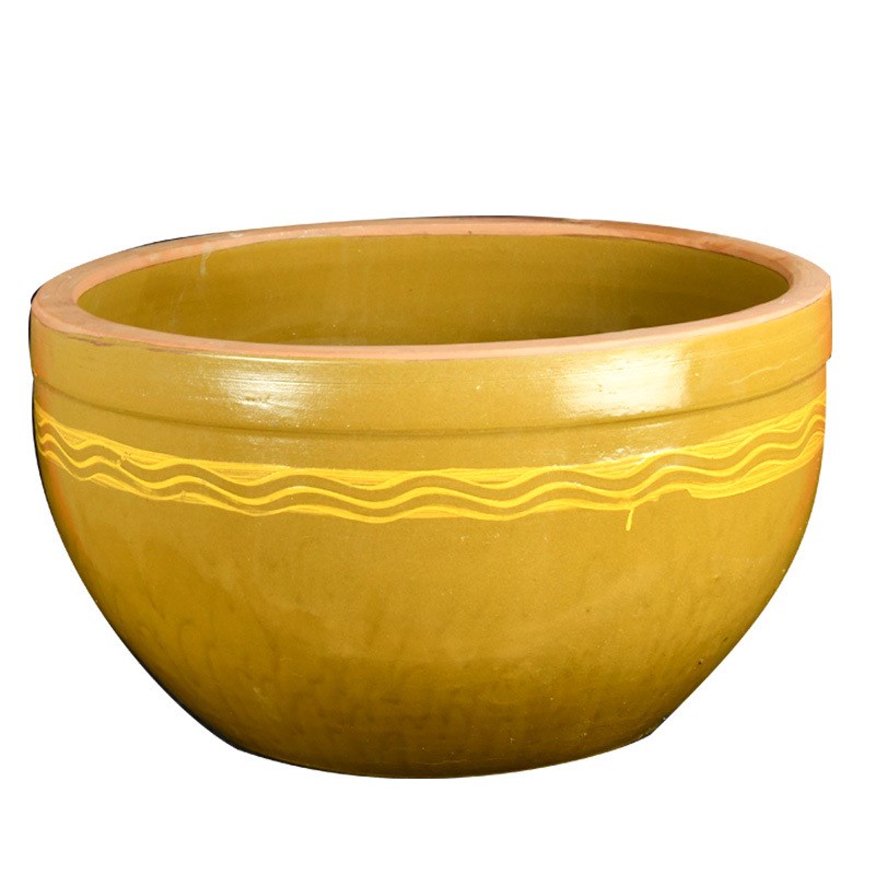 大水缸家用储水老式养鱼庭院造景花盆室外陶瓷酱缸发酵腌菜莲盆缸