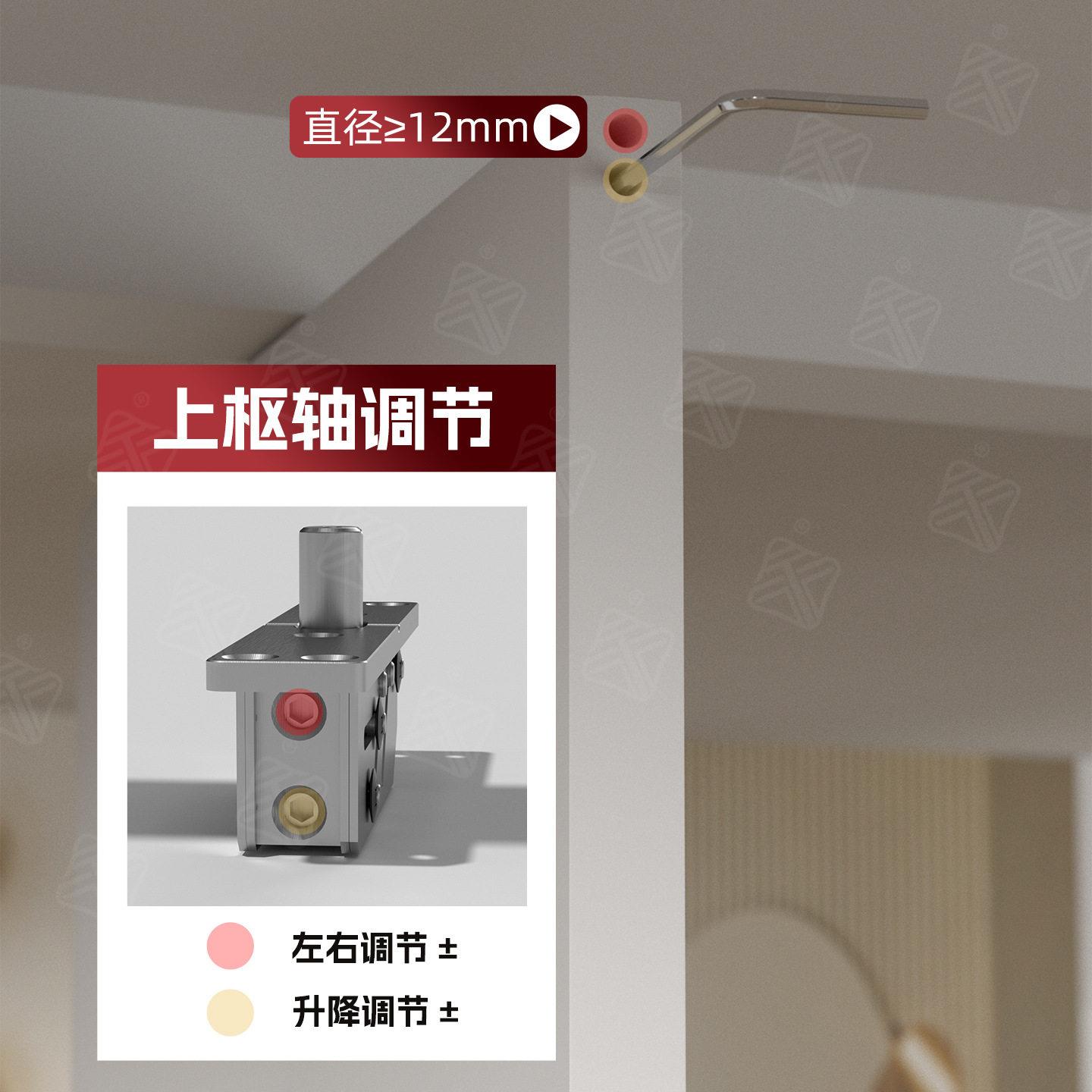 偏轴门中轴门上下转轴隐形暗合页304不锈钢天地轴闭门器液压缓冲
