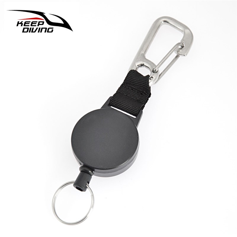 水肺潜水不锈钢弹簧片防锈伸缩绳失手绳防丢绳钥扣BCD配件RP-024