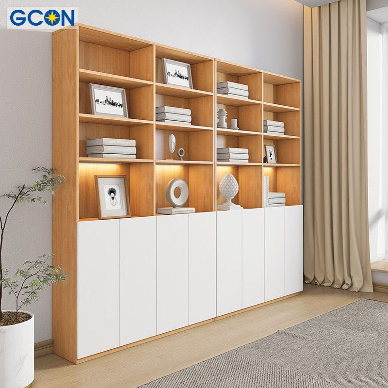 志光客厅沙发背后书柜一体组合整墙书架小户型简约现代家用置物柜