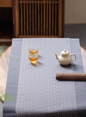 优选归云居 六菱華文锦织锦茶席 提花宫廷中式复古布艺桌旗知舍原