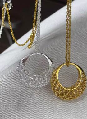 新款网兜月牙包长项链