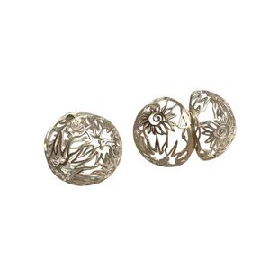 【新款】镂空花朵银球耳环小众设计耳饰高级感气质耳扣女