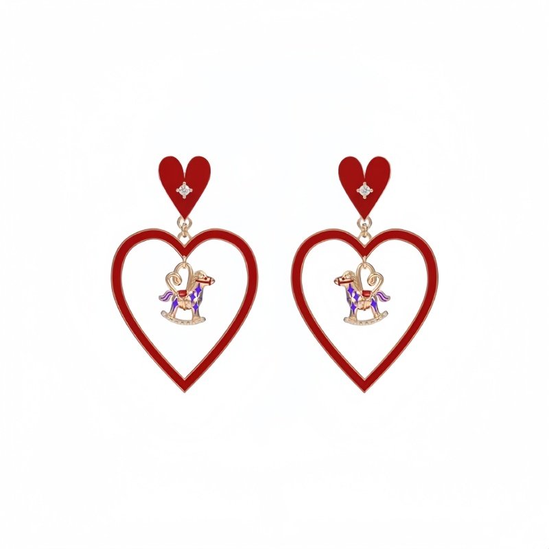 【新款】珐琅爱心星运福马耳钉新年红色气质戒指饰品礼物,饰品/流行首饰/时尚饰品新,项链,淘宝优惠券,粉丝福利购,淘宝优惠卷