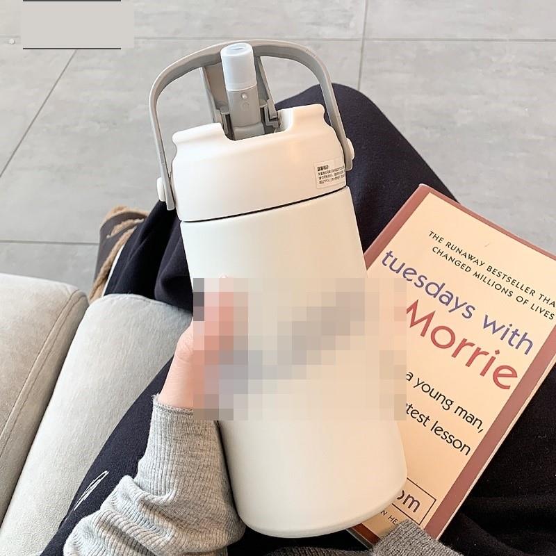 简约保温杯女新款2025吸管茶仓水杯办公室泡茶高颜值便携学生杯子