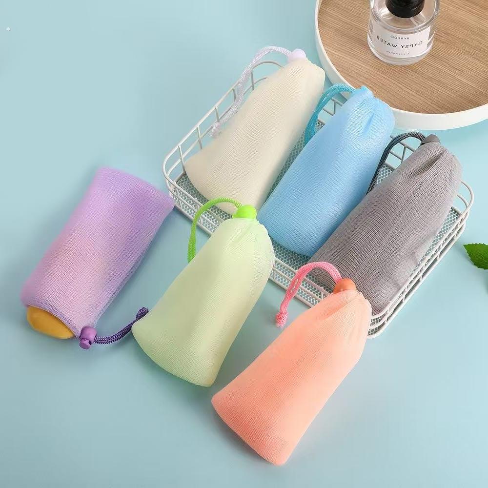 幼儿园洗手香皂挂网袋加厚起泡网洗脸发泡网壁挂式碎肥皂收纳皂盒