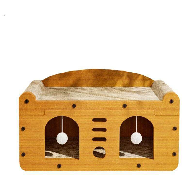 猫咪用品木质猫窝猫抓板一体大猫窝宽敞超大猫屋可叠加猫别墅四季