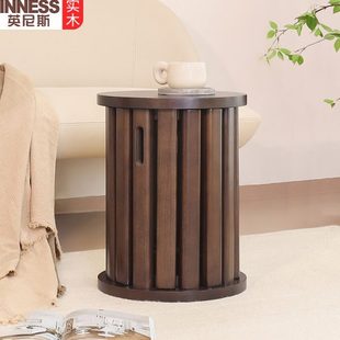英尼斯实木凳子家用可叠放组合圆凳客厅餐桌凳收纳叠叠乐板凳木凳
