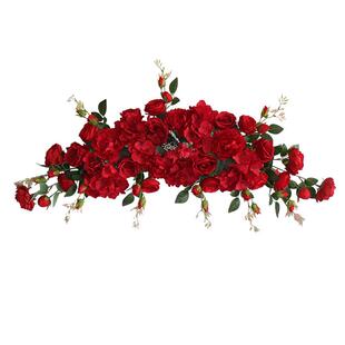 入户门装饰门楣花艺彷真假花绢花门头布置婚礼订婚新婚乔迁庆典