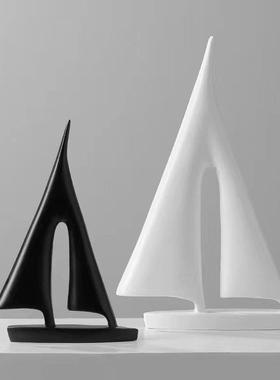 高档现代简约抽象艺术一帆风顺摆件玄关酒柜书柜桌面高级感装饰品