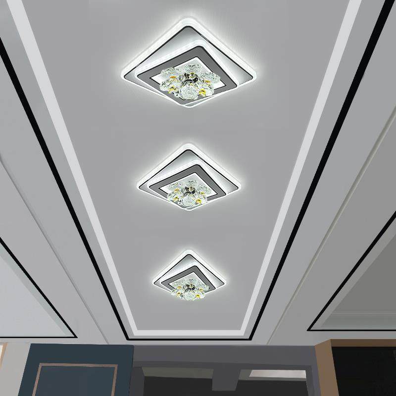 LED水晶过道灯走廊灯嵌入式入户玄关阳台天花灯现代简约2023年新