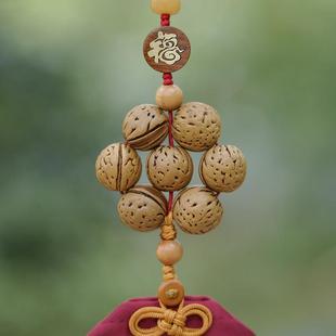 出入平安汽车挂件可邪打开福袋符野生桃核保车内辟后视镜红绳装饰