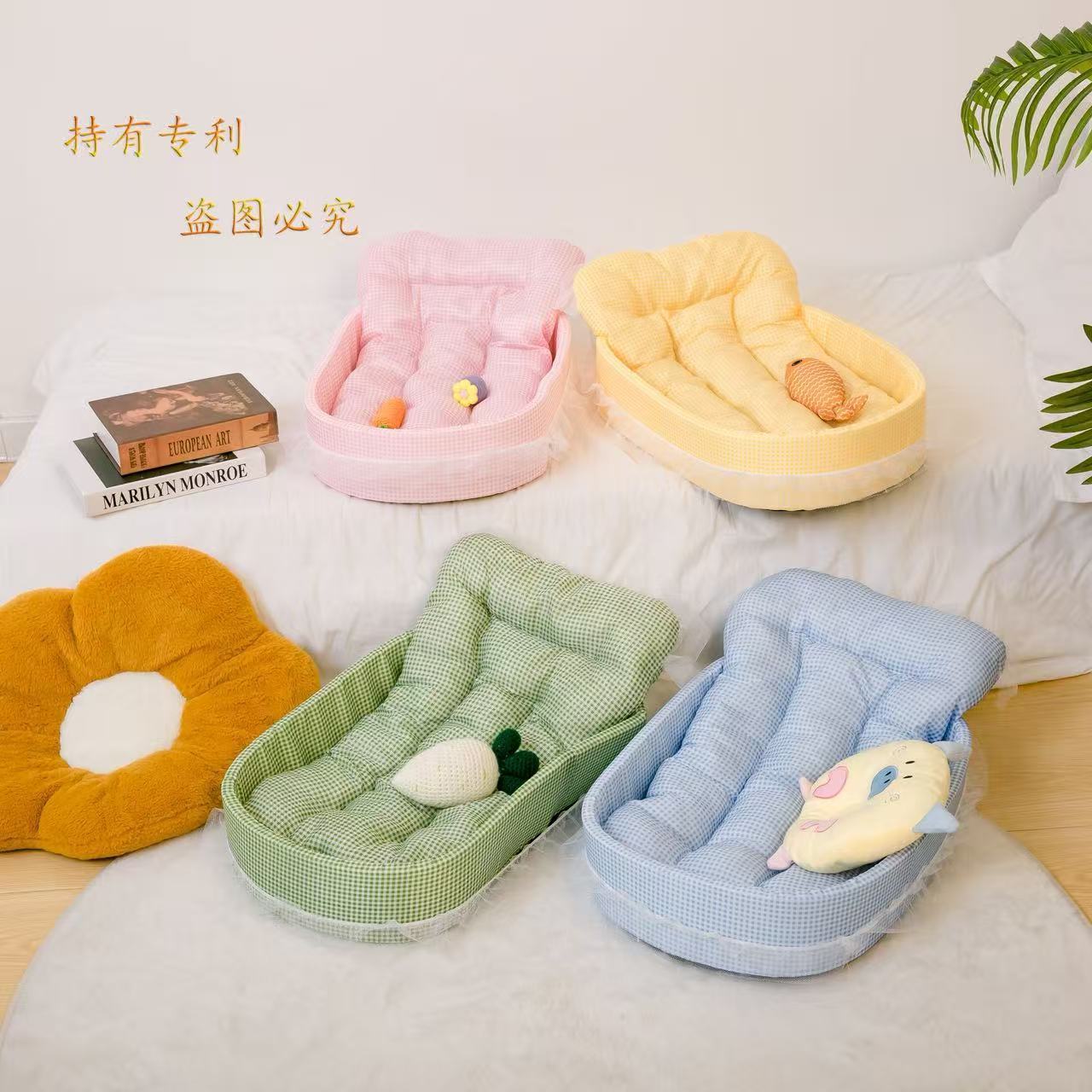 多巴胺高颜值公主风猫窝通用超软四季保暖猫窝全包围宠物床三件套