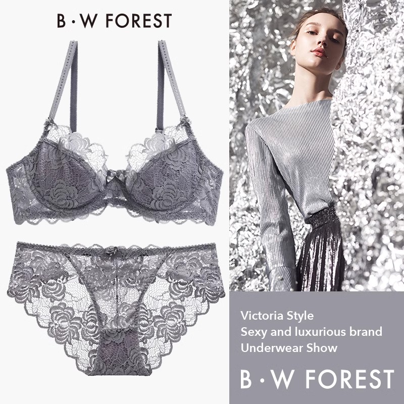 维多利亚法式蕾丝文胸套装