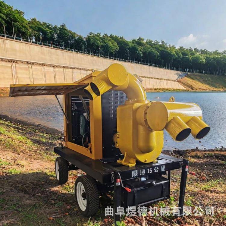 柴油机水泵机组500/1000立方移动泵车自吸泵排涝防汛市政排水泵