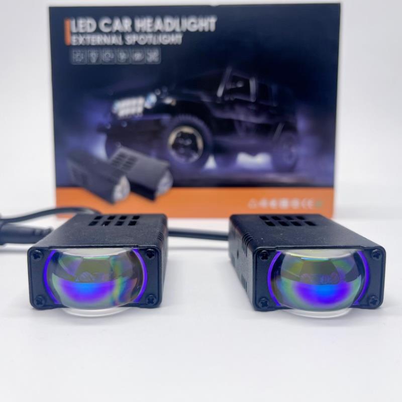 汽车中网格栅隐藏射灯LED越野车货车机车超亮黄白双色射灯