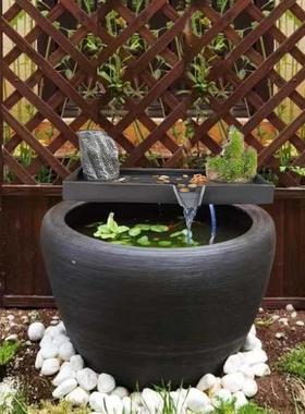 陶瓷鱼缸过滤器创意循环流水器摆件配件庭院假山喷泉循环流水器