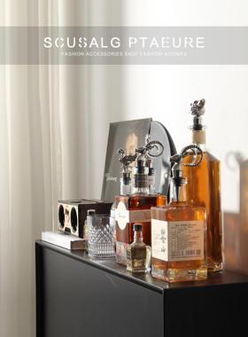 国外葡萄酒红酒装饰道具葡萄酒样板房餐厅酒柜酒瓶饰品酒吧Ktv展