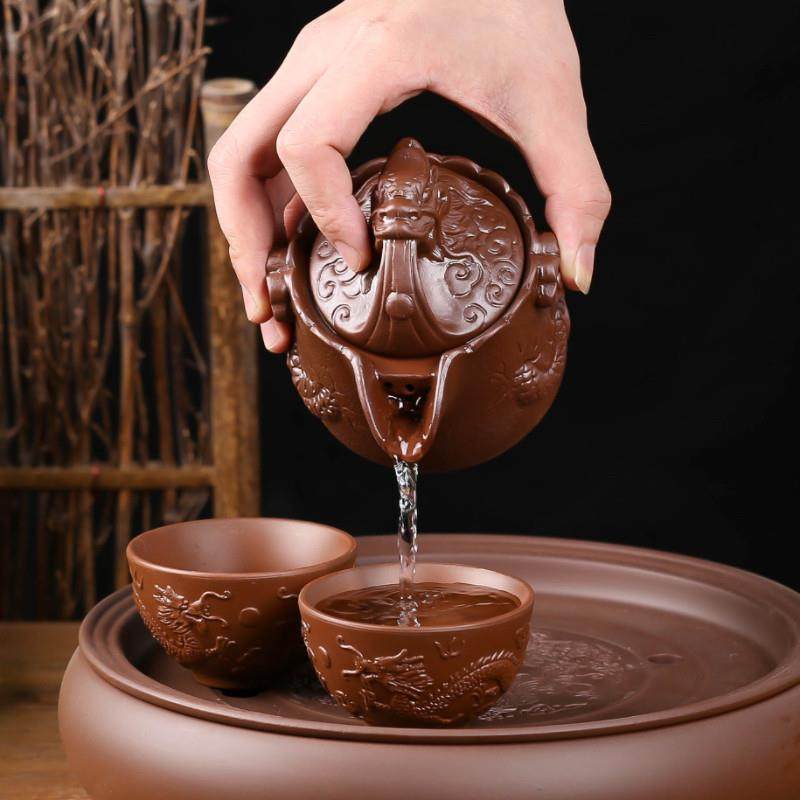 紫砂壶大容量中式陶瓷一套家用泡茶手工茶具茶壶茶杯茶盘套装龙壶,餐饮具,茶壶,淘宝优惠券,粉丝福利购,淘宝优惠卷