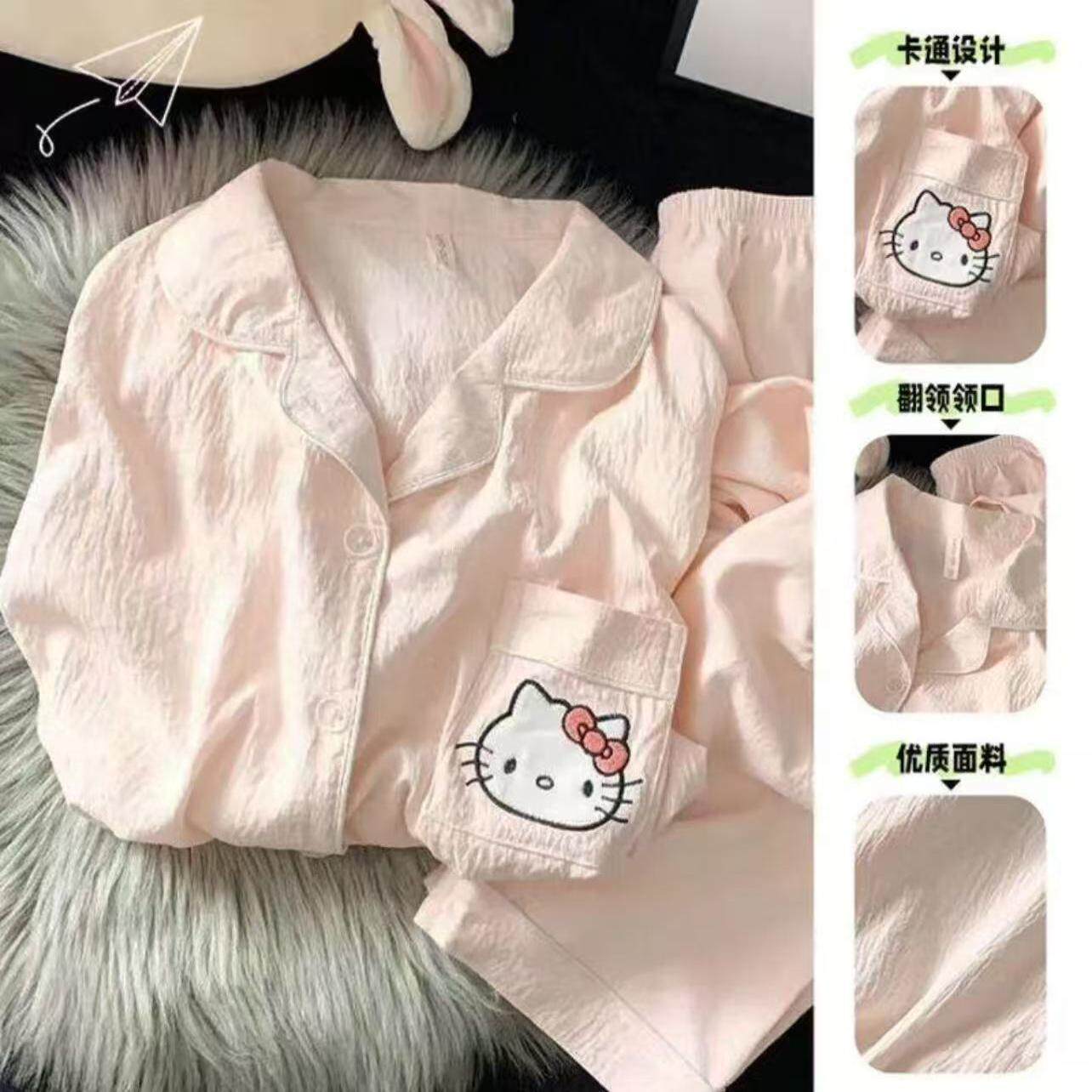 新款猫咪图案短袖开衫云朵棉纯棉