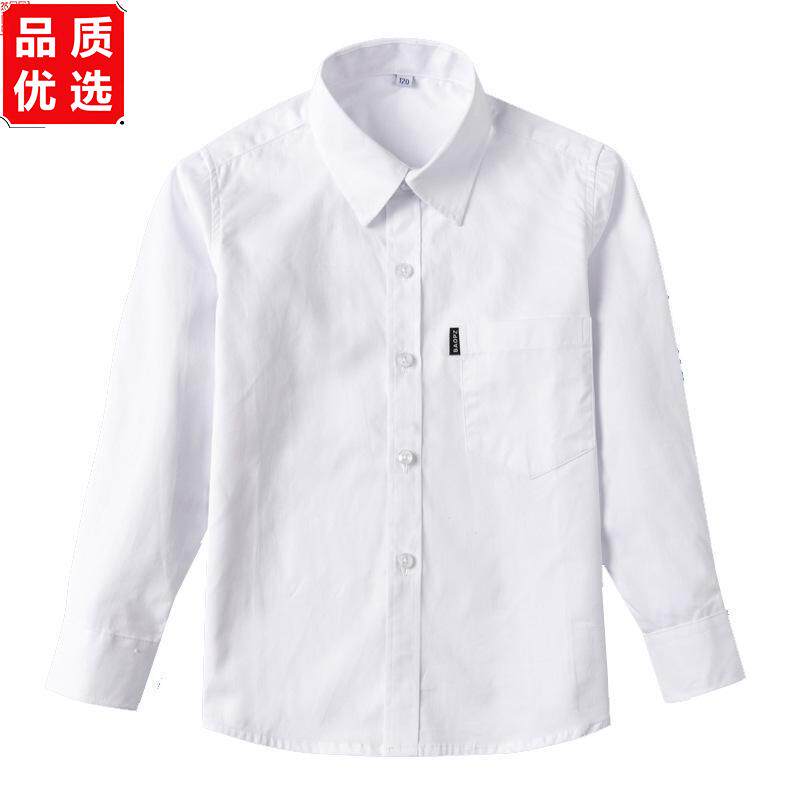 男童白衬衫长袖春秋装纯