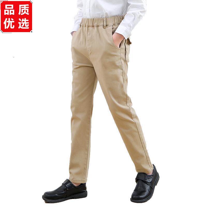 男童卡其色校服长裤子儿