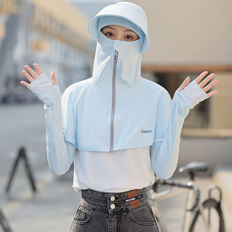 防晒帽女夏季全方位一体帽加长