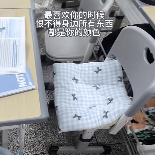 蝴蝶结蓝色坐垫柔软秋冬季加厚教室上课学生屁股垫办公室椅子靠垫