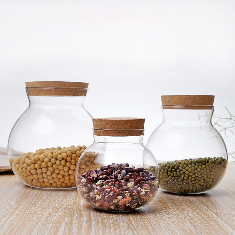 高硼硅玻璃储物罐家用软木塞防潮