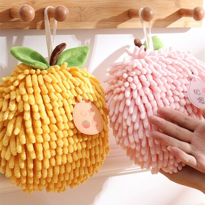 雪尼尔擦手巾挂式厨房浴室洗手间加厚擦手球抹布超强吸水毛巾可爱