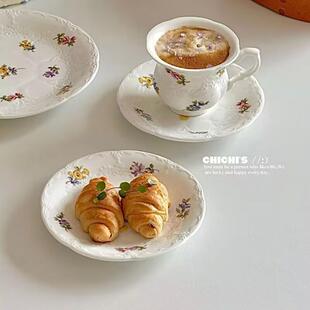 复古浪漫下午茶杯碟咖啡杯套装 法式 浮宫廷风小众轻奢陶瓷杯