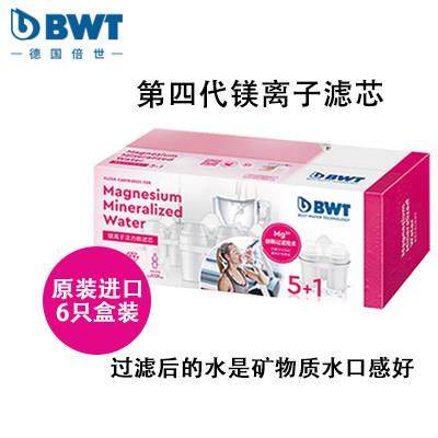 德国BWT倍世原装进口镁离子活力款滤芯4只一盒装通用净水壶滤芯