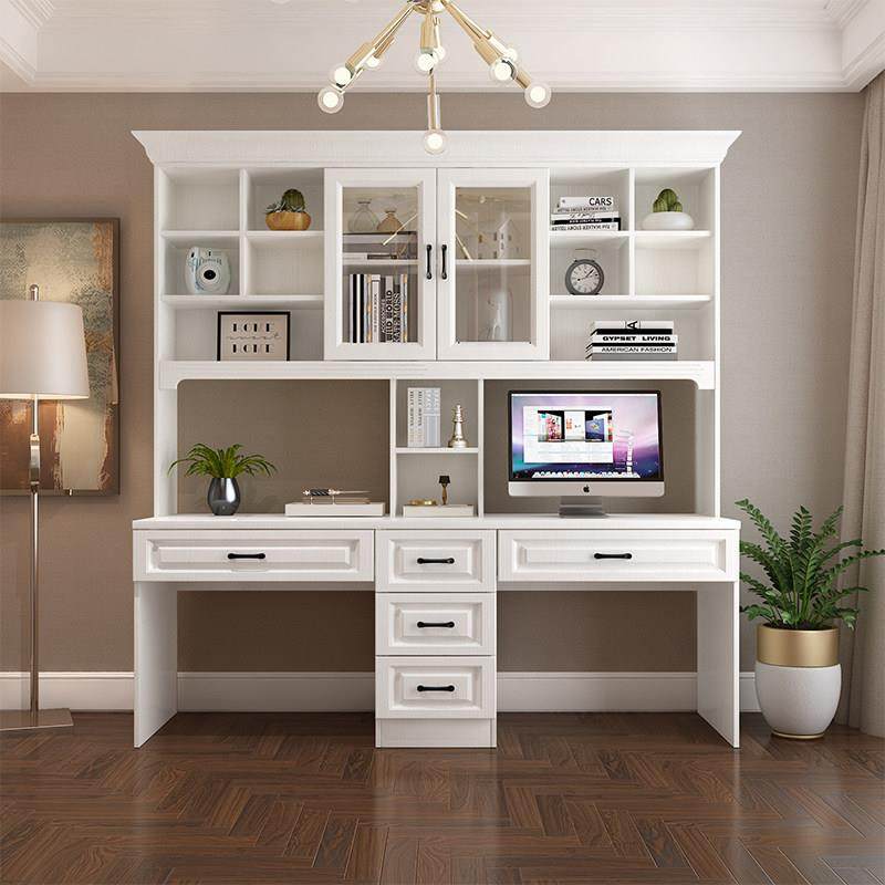 双人长书桌学习书柜一体卧室家用学生办公桌简约现代初高中生专用,住宅家具,书桌,淘宝优惠券,粉丝福利购,淘宝优惠卷