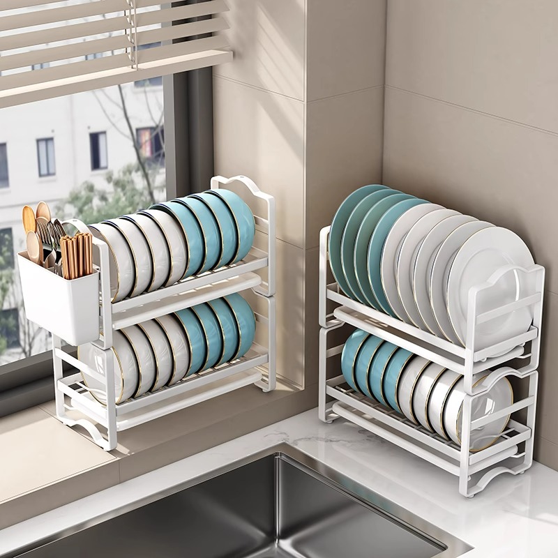 碗碟碗盘可组合可叠加使用，双层接水盘