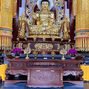 香樟木寺庙道观实木供桌佛桌元宝桌祠堂香案供奉神台立柜财神桌