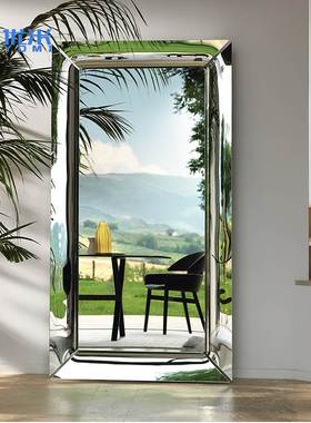 现代简约全身镜落地镜创意不锈钢Dorian试衣镜壁挂墙面装饰艺术品